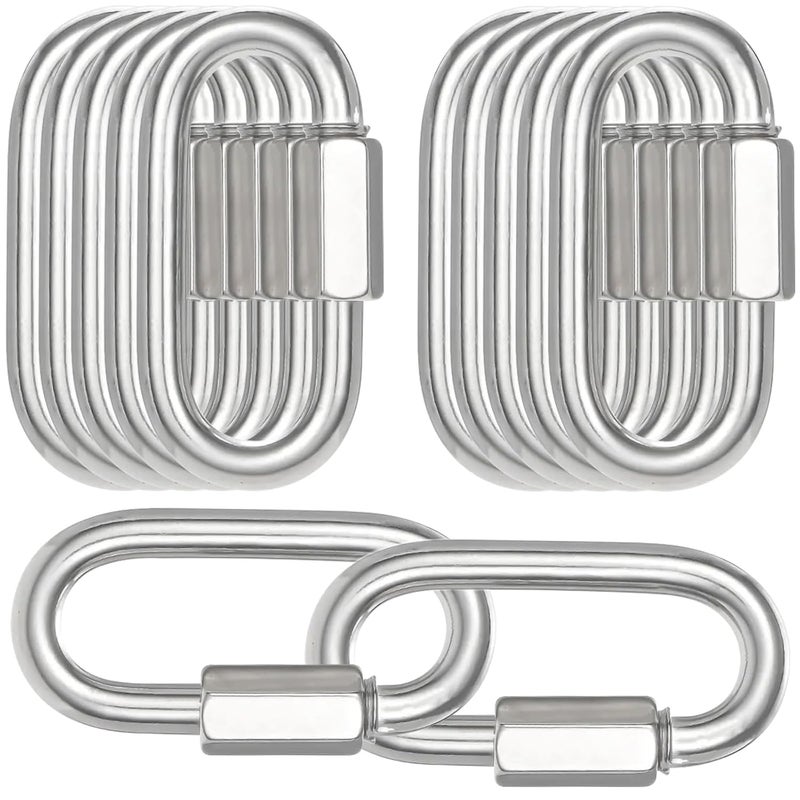 XHMAXE 30PCS 3.5 Inches Chain Links, M10 Screw Galvanized Steel Quick Links Heavy Duty Chain Links, 3/8" Locking Carabiners for Connecting Hammock, Key Chain, Pet Leash, Gym,Camping, 2000 Lbs Capacity - Image 1